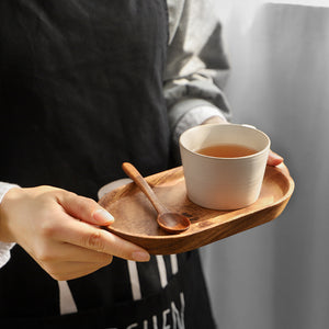 Solid Acacia Wood Oval Tray