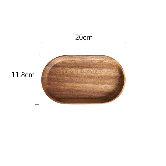 Solid Acacia Wood Oval Tray