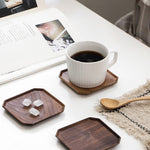 Load image into Gallery viewer, Black Walnut Coaster Solid Wood Anti-Scalding Tea Cup Cushion Octagonal Creative Coffee Cup Cup Holder Small Plate
