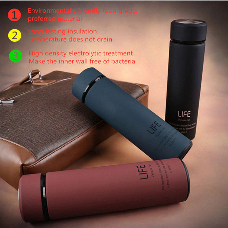 Stainless steel Insulated Thermos with Strainer for Tea/Coffee- Vacuum flask