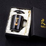 Load image into Gallery viewer, Gold and Black Ceramic Coffee/ Tea Cup With Gold Handle- Comes With A Lid And Spoon
