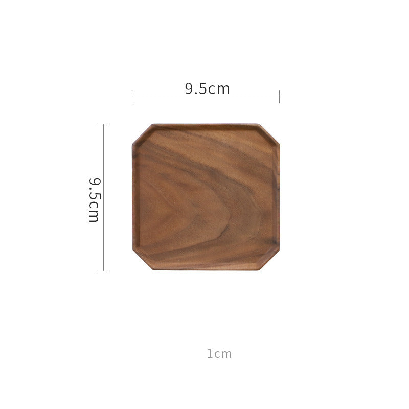 Black Walnut Coaster Solid Wood Anti-Scalding Tea Cup Cushion Octagonal Creative Coffee Cup Cup Holder Small Plate