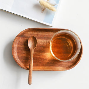 Solid Acacia Wood Oval Tray