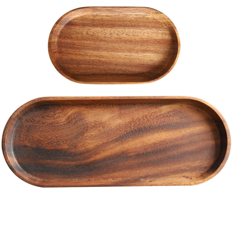 Solid Acacia Wood Oval Tray