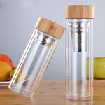 Load image into Gallery viewer, Double Wall Glass Water Bottle- Anti-scald Tea Bottle With Infuser/Filter/Strainer Drinking Bottle
