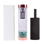 Load image into Gallery viewer, Natural Crystals Glass Bottle-  with filter/Infuser
