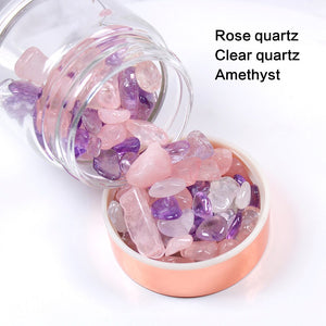 Natural Crystals Glass Bottle-  with filter/Infuser