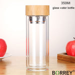 Load image into Gallery viewer, Double Wall Glass Water Bottle- Anti-scald Tea Bottle With Infuser/Filter/Strainer Drinking Bottle
