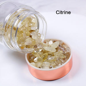 Natural Crystals Glass Bottle-  with filter/Infuser